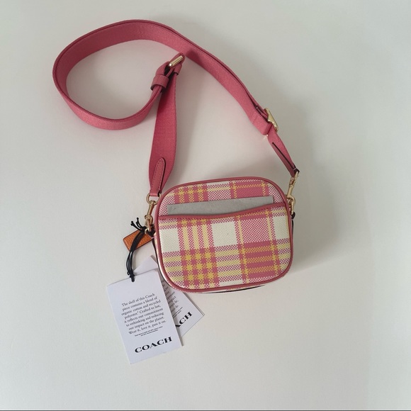 Coach Mini Dempsey Camera Bag With Garden Plaid Print And Coach Patch New W/ Tag - Picture 8 of 14